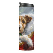 Wire Fox Terrier Dog Weihnachtsfest Thermosbecher (Nach rechts gedreht)