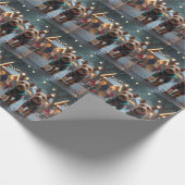 Wire Fox Terrier Dogs Christmas Snow Holiday Geschenkpapier (Ecke)