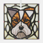 Wire Fox Terrier "Festes Glas" Ornament Aus Glas (Vorderseite)