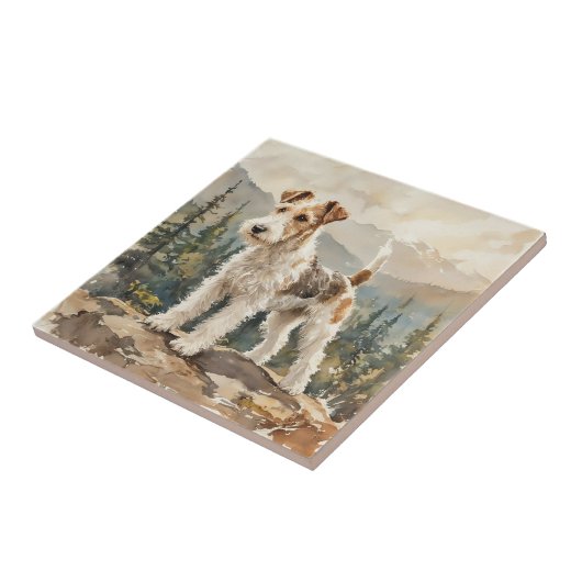 Wire Fox Terrier Fliese (Seite)