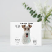 Wire Fox Terrier Geschichte; über Draht-Fuchs-Terr Postkarte (Stehend Vorderseite)