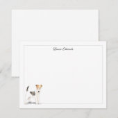 Wire Fox Terrier Gray Border Personalized Mitteilungskarte (Vorne/Hinten)