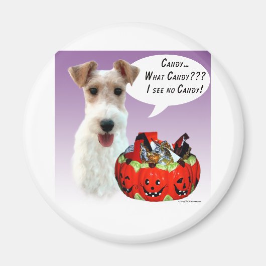Wire Fox Terrier Halloween Candy Magnet (Vorne)