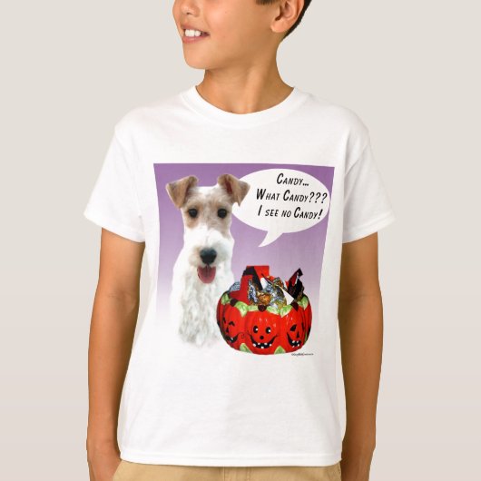Wire Fox Terrier Halloween Candy T-Shirt (Vorderseite)