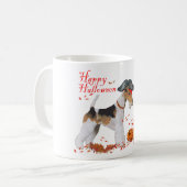 Wire Fox Terrier Halloween Kaffeetasse (Vorderseite Links)