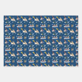 Wire Fox Terrier Happy Holidays Wrapping Papers Geschenkpapier Set (Vorderseite)