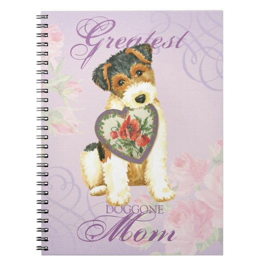 Wire Fox Terrier Heart Mama Notizblock (Vorderseite)
