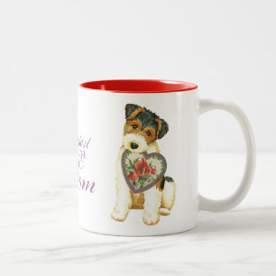Wire Fox Terrier Heart Mama Zweifarbige Tasse