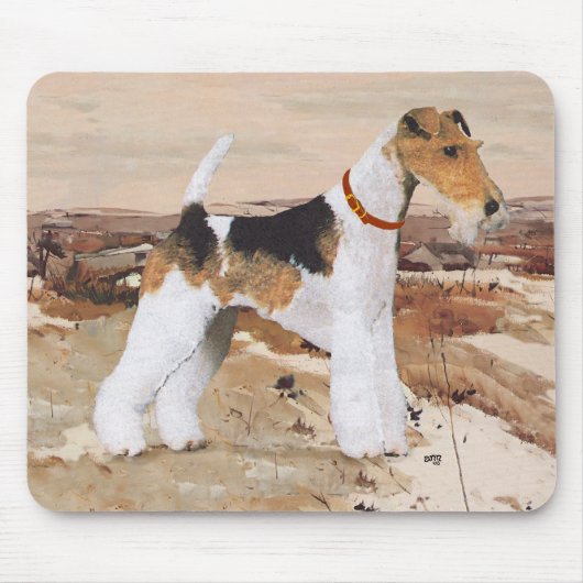 Wire Fox Terrier Herbst Mousepad (Vorne)