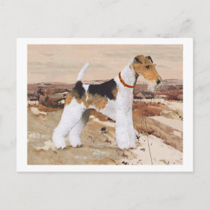 Wire Fox Terrier Herbst Postkarte