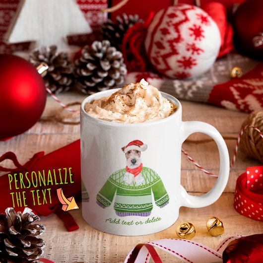 Wire Fox Terrier Holiday Tragend Ugly Sweater Xmas Kaffeetasse