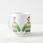 Wire Fox Terrier Holiday Tragend Ugly Sweater Xmas Kaffeetasse (Vorderseite Links)