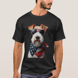 Wire Fox Terrier Hund 4. Juli Amerikanische Unabhä T-Shirt