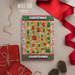 Wire Fox Terrier Hund Countdown Weihnachten Advent