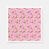 Wire Fox Terrier Hund Herz Brille Muster Pink Serviette (Vorderseite)