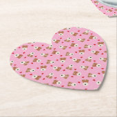 Wire Fox Terrier Hund Herz Brille Muster Pink Untersetzer (angewinkelt)