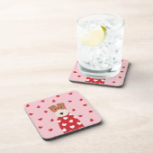 Wire Fox Terrier Hund Herz Brille Rosa Getränkeuntersetzer (Rechte Seite)