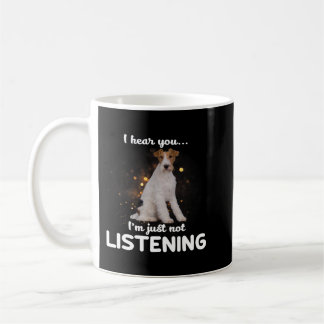 Wire Fox Terrier Hund Ich höre Sie nicht hören Kaffeetasse