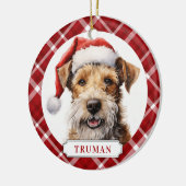 Wire Fox Terrier Hund Keramik Circle Ornament (Links)