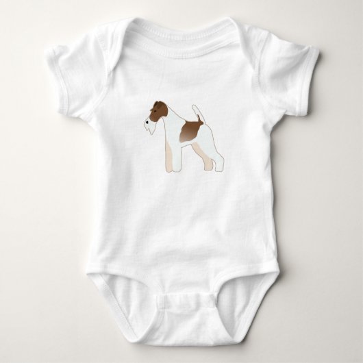 Wire Fox Terrier Hund Rasse Illustration Silhouett Baby Strampler (Vorderseite)