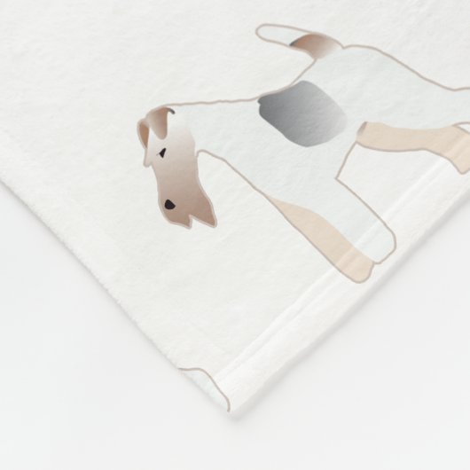 Wire Fox Terrier Hund Rasse Illustration Silhouett Fleecedecke (Ecke)