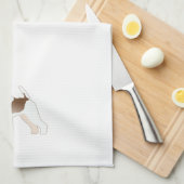 Wire Fox Terrier Hund Rasse Illustration Silhouett Handtuch (Viertel Falte)