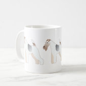 Wire Fox Terrier Hund Rasse Illustration Silhouett Kaffeetasse (Vorderseite Links)