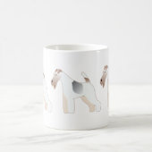 Wire Fox Terrier Hund Rasse Illustration Silhouett Kaffeetasse (Mittel)