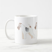 Wire Fox Terrier Hund Rasse Illustration Silhouett Kaffeetasse (Links)