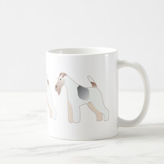 Wire Fox Terrier Hund Rasse Illustration Silhouett Kaffeetasse (Rechts)