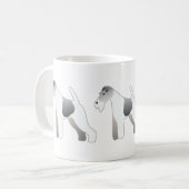 Wire Fox Terrier Hund Rasse Illustration Silhouett Kaffeetasse (Vorderseite Links)