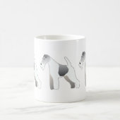 Wire Fox Terrier Hund Rasse Illustration Silhouett Kaffeetasse (Mittel)