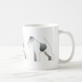 Wire Fox Terrier Hund Rasse Illustration Silhouett Kaffeetasse