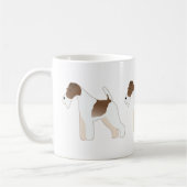 Wire Fox Terrier Hund Rasse Illustration Silhouett Kaffeetasse (Links)