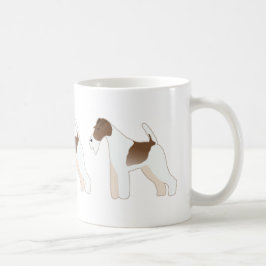 Wire Fox Terrier Hund Rasse Illustration Silhouett Kaffeetasse
