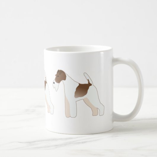 Wire Fox Terrier Hund Rasse Illustration Silhouett Kaffeetasse (Rechts)