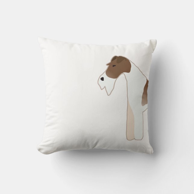 Wire Fox Terrier Hund Rasse Illustration Silhouett Kissen (Vorderseite)