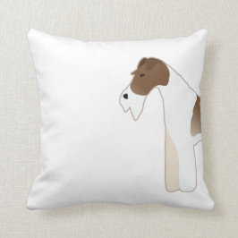 Wire Fox Terrier Hund Rasse Illustration Silhouett Kissen