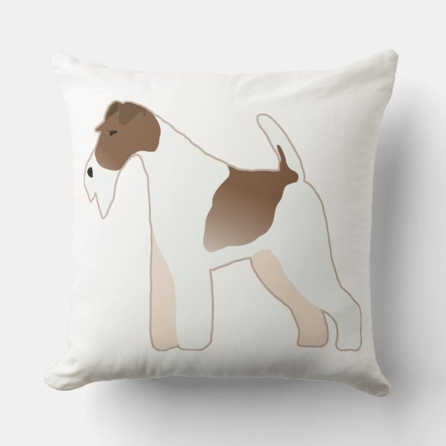 Wire Fox Terrier Hund Rasse Illustration Silhouett Kissen (Vorderseite)