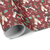 Wire Fox Terrier Hund Weihnachten Geschenkpapier (Rolleneckpunkt)