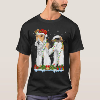Wire Fox Terrier Hund Weihnachtsbeleuchtung Wire F T-Shirt