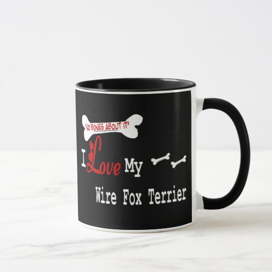 Wire Fox Terrier (I Liebe) Tasse (Rechts)