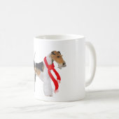 Wire Fox Terrier in einem Scarf Kaffeetasse (VorderseiteRechts)