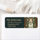 Wire Fox Terrier in William Morris Floral Style (Insitu)