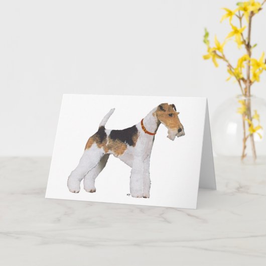 Wire Fox Terrier Karte (Gelbe Blume)
