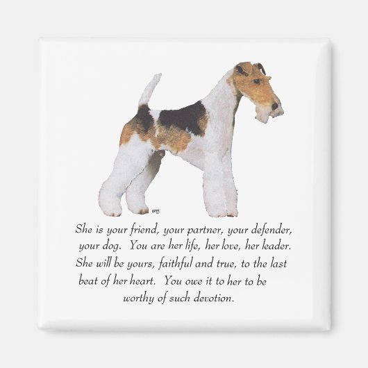 Wire Fox Terrier Keepake FEMALE Magnet (Vorne)