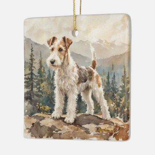 Wire Fox Terrier Keramikornament (Links)