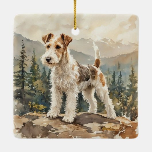 Wire Fox Terrier Keramikornament (Rückseite)
