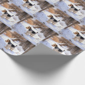 Wire Fox Terrier lässt es Weihnachten schnee Geschenkpapier (Ecke)