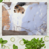 Wire Fox Terrier lässt es Weihnachten schnee Geschirrtuch (Gefaltet)